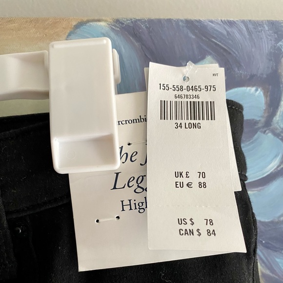 Abercrombie & Fitch High Rise Jean Legging Black NWT - Picture 7 of 8